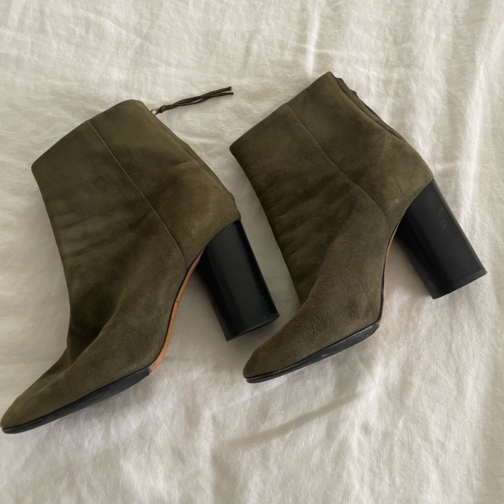 Isabel marant garett olive green suede ankle boot  size 38